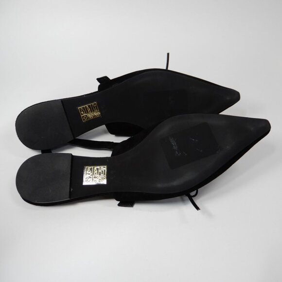 Jeffrey Campbell Geralt Pointed Toe Slingback Corset Flats 8.5 Black Suede NEW - Picture 11 of 12